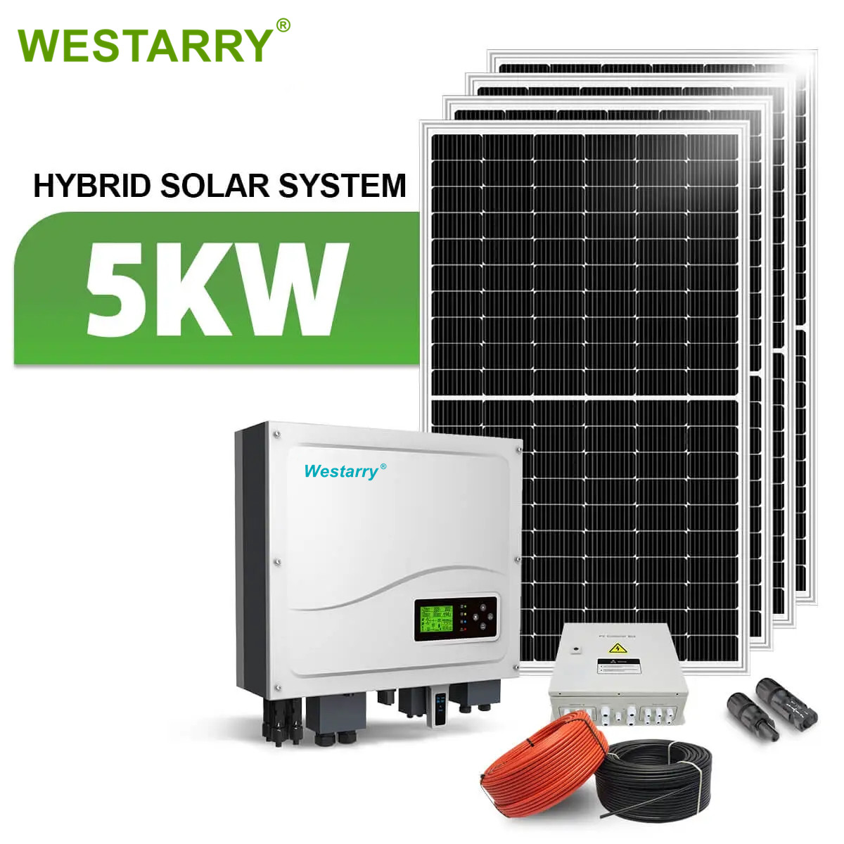 Westarry Hybrid Solar System 5kw Home Use Solar Energy System With Lithium Batteries