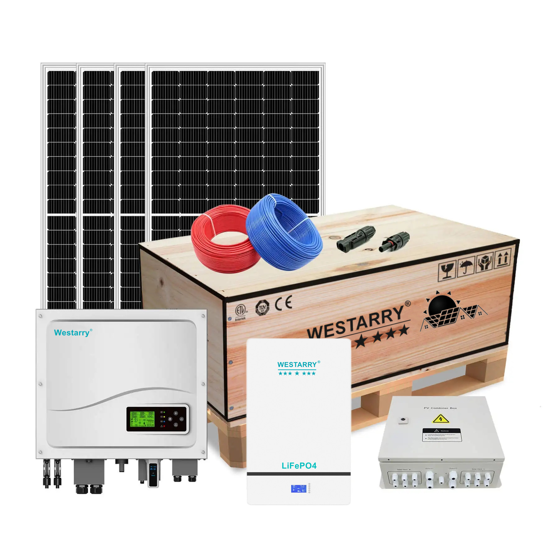 Westarry Hybrid Solar System 5kw Home Use Solar Energy System With Lithium Batteries