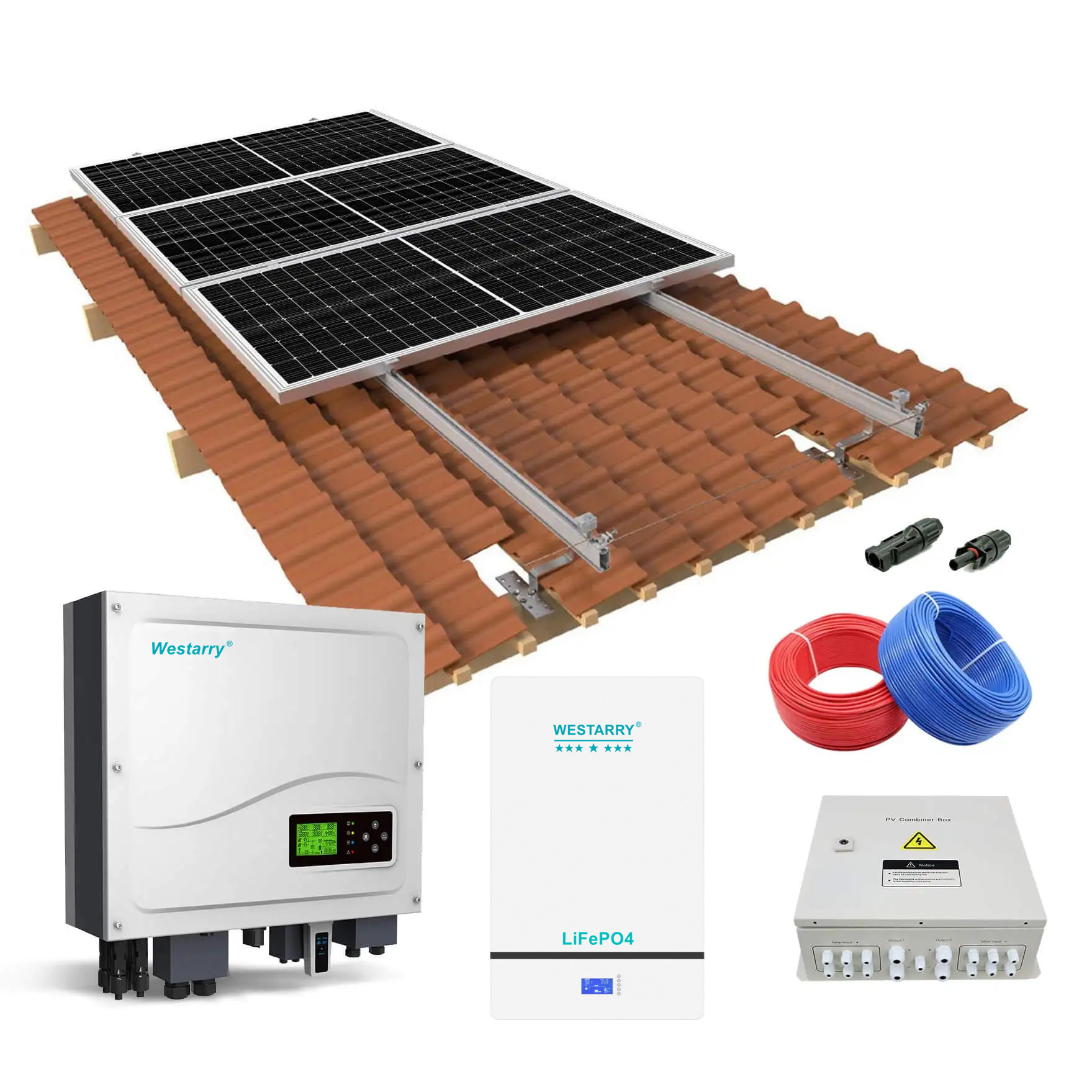 Westarry Hybrid Solar System 5kw Home Use Solar Energy System With Lithium Batteries