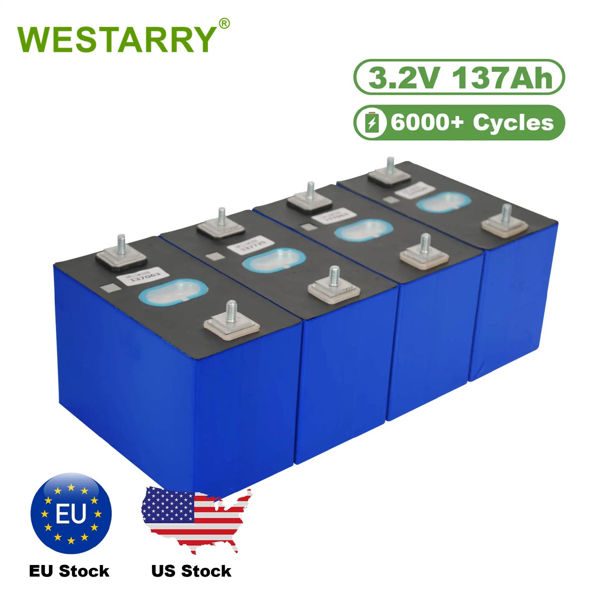 Westarry Grade A Rechargeable 3.2v 137ah Lifepo4 Battery Cells Lipo4