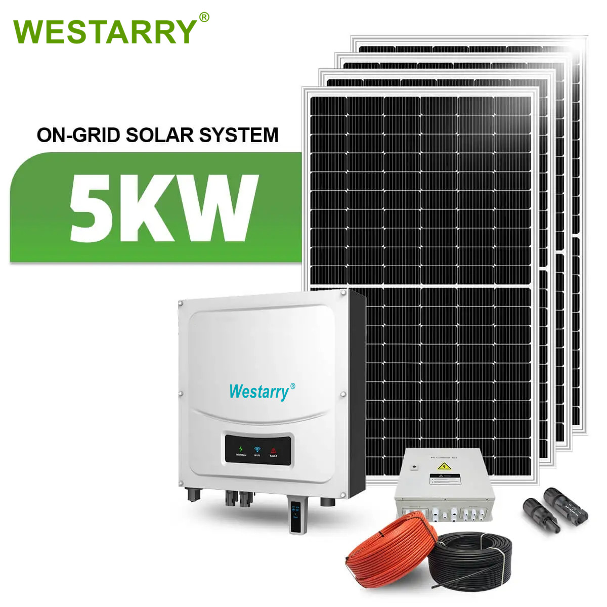 Westarry On-grid Solar System Hybrid Solar System On Grid 5kw Solar System