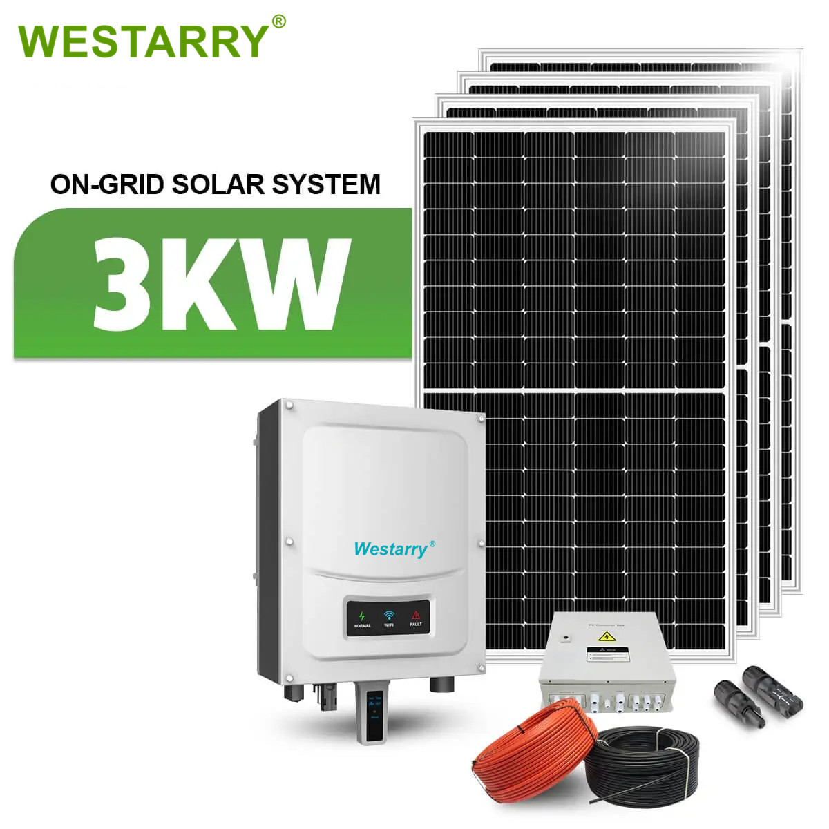 Westarry Complete Solar System 3kw On Grid Solar Panel Kit