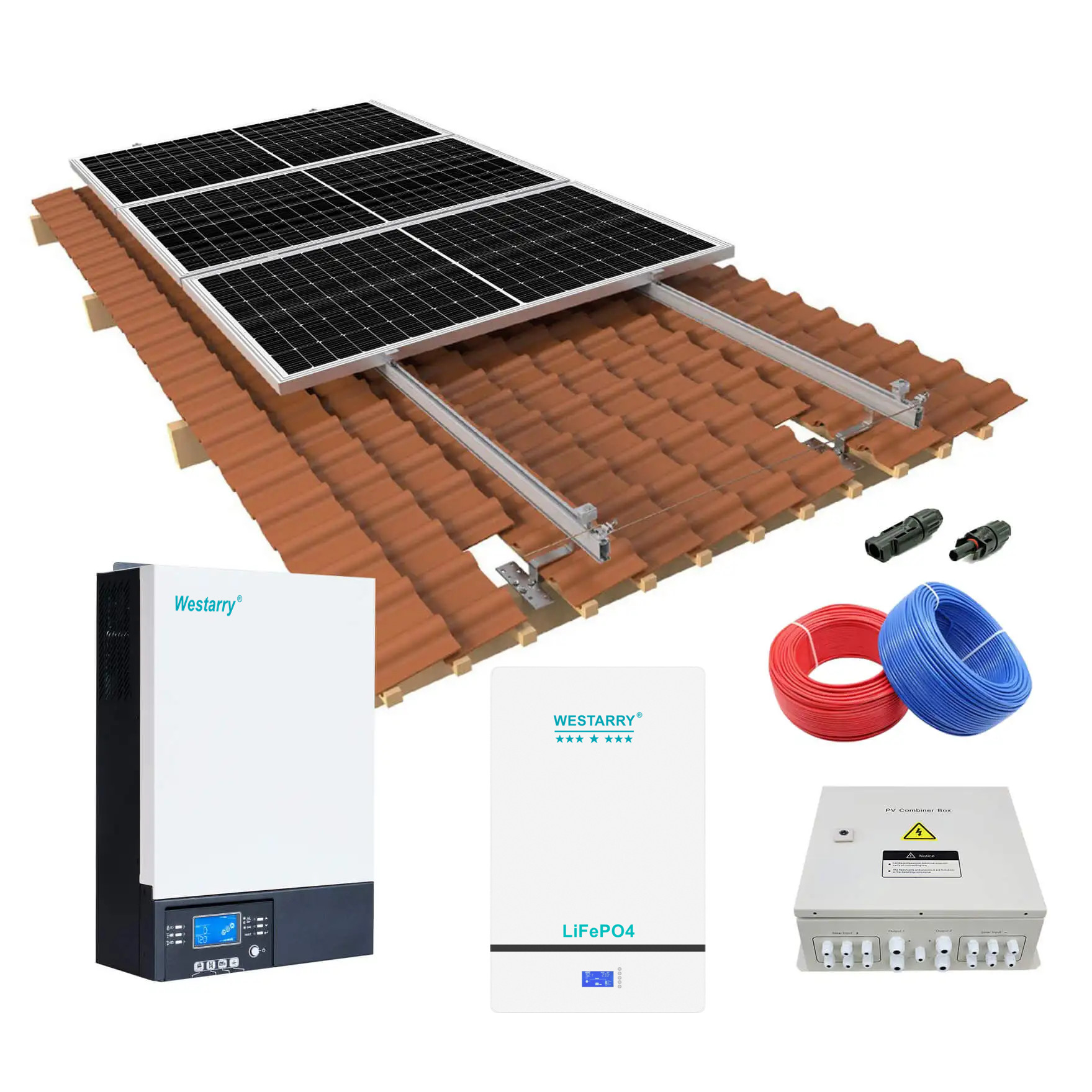 Westarry 5kw off grid solar power panel system kit set for home