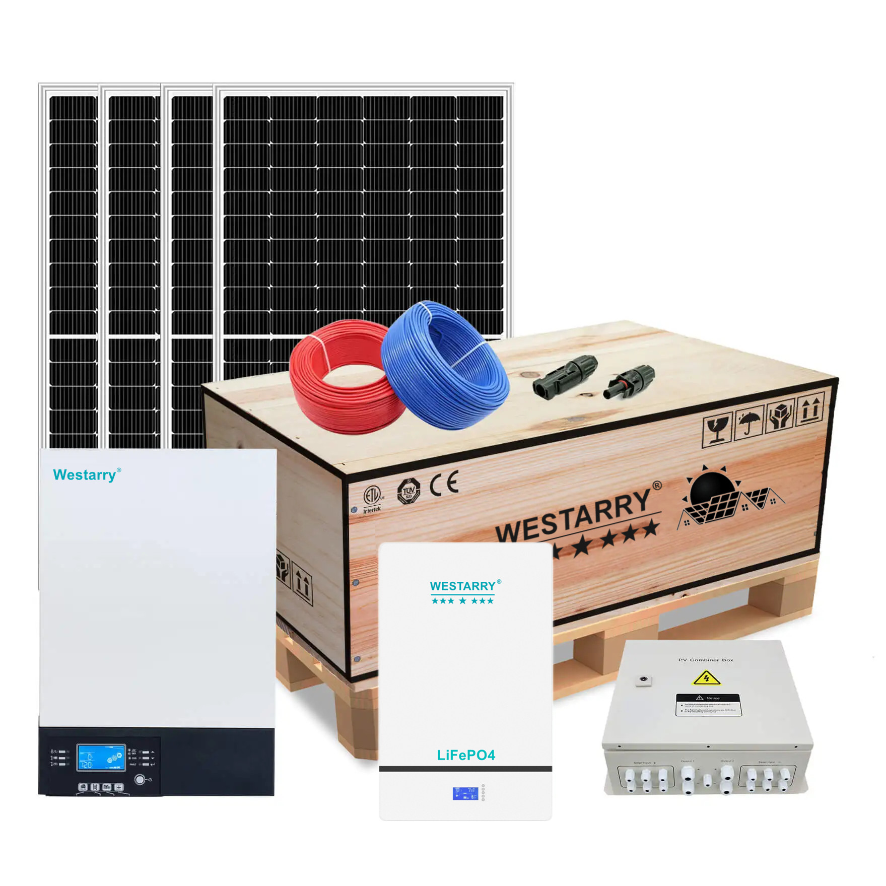 Westarry 5kw off grid solar power panel system kit set for home