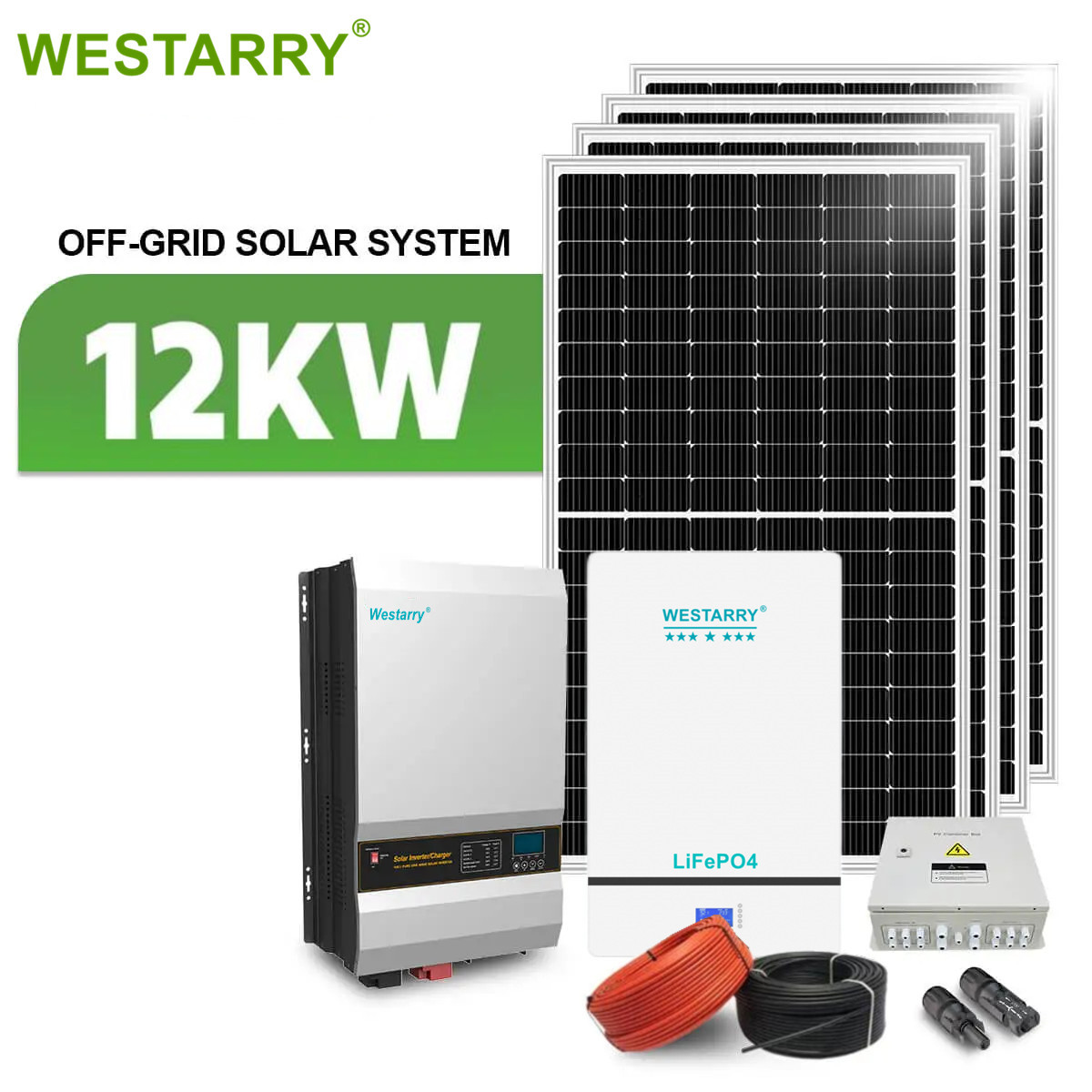 Westarry Off Grid Hybrid Solar System 12kw Battery Storage Solar Kit With Hybrid Inverter