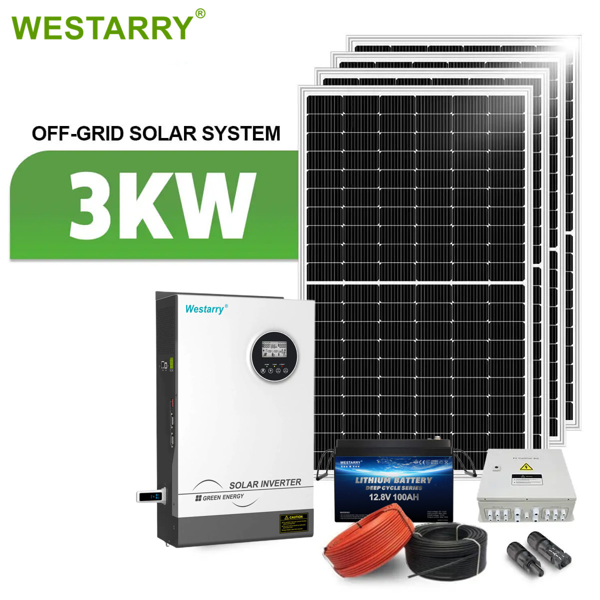 Westarry Hybrid Grid Solar System 3KW Solar System Power Hybrid Solar Energy System Home