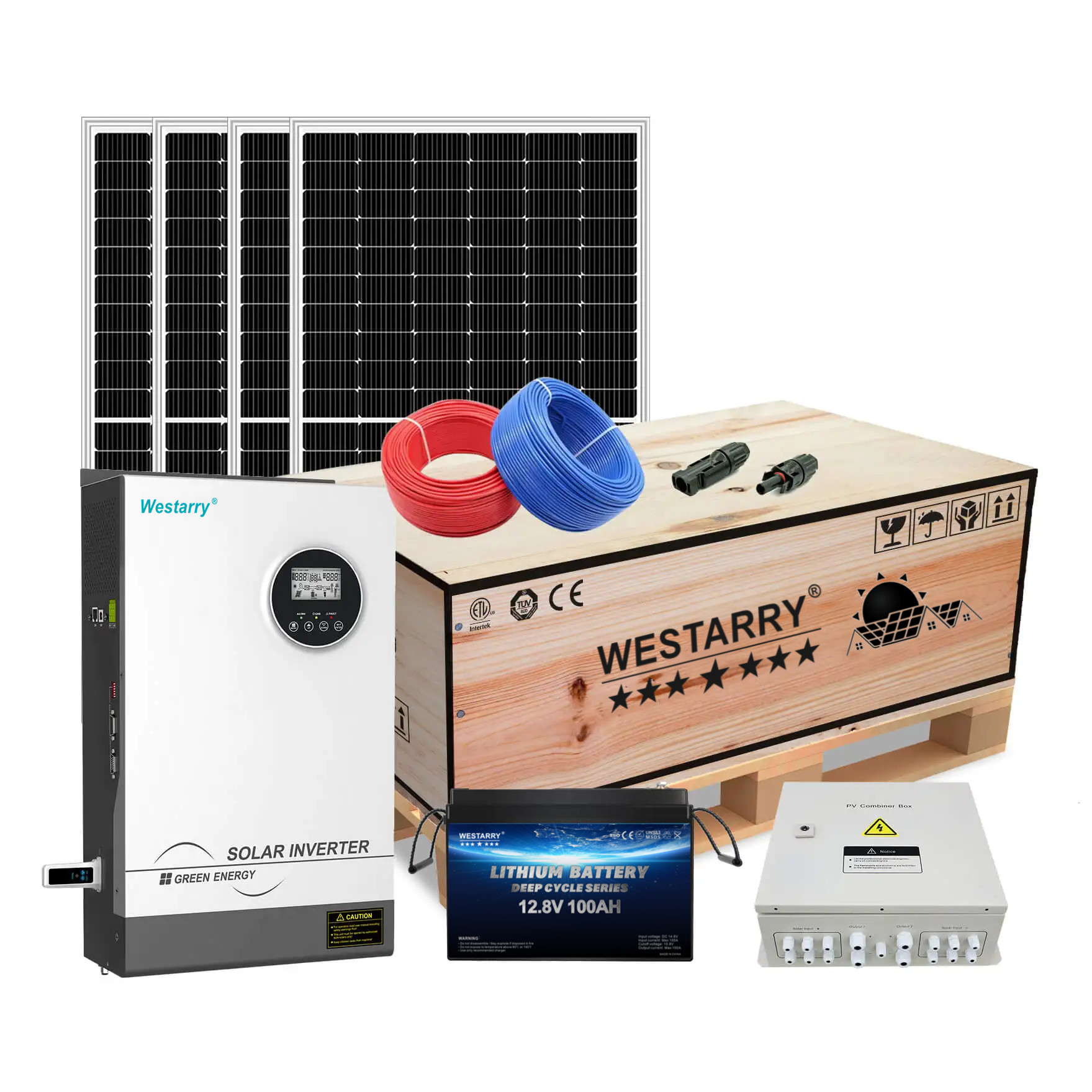 Westarry Hybrid Grid Solar System 3KW Solar System Power Hybrid Solar Energy System Home