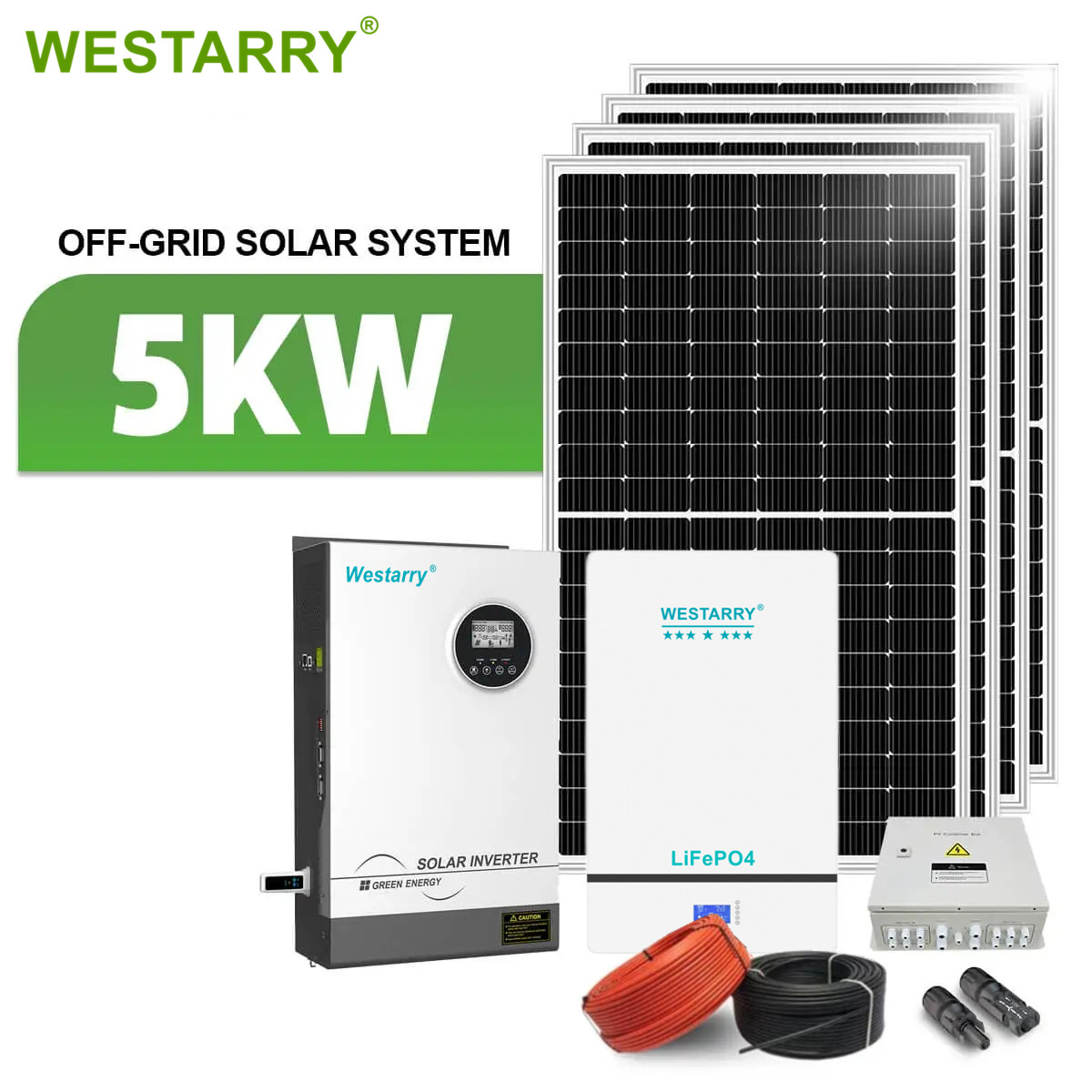 Westarry Hybrid System 5kw Solar Power Storage Solar Energy System with Battery