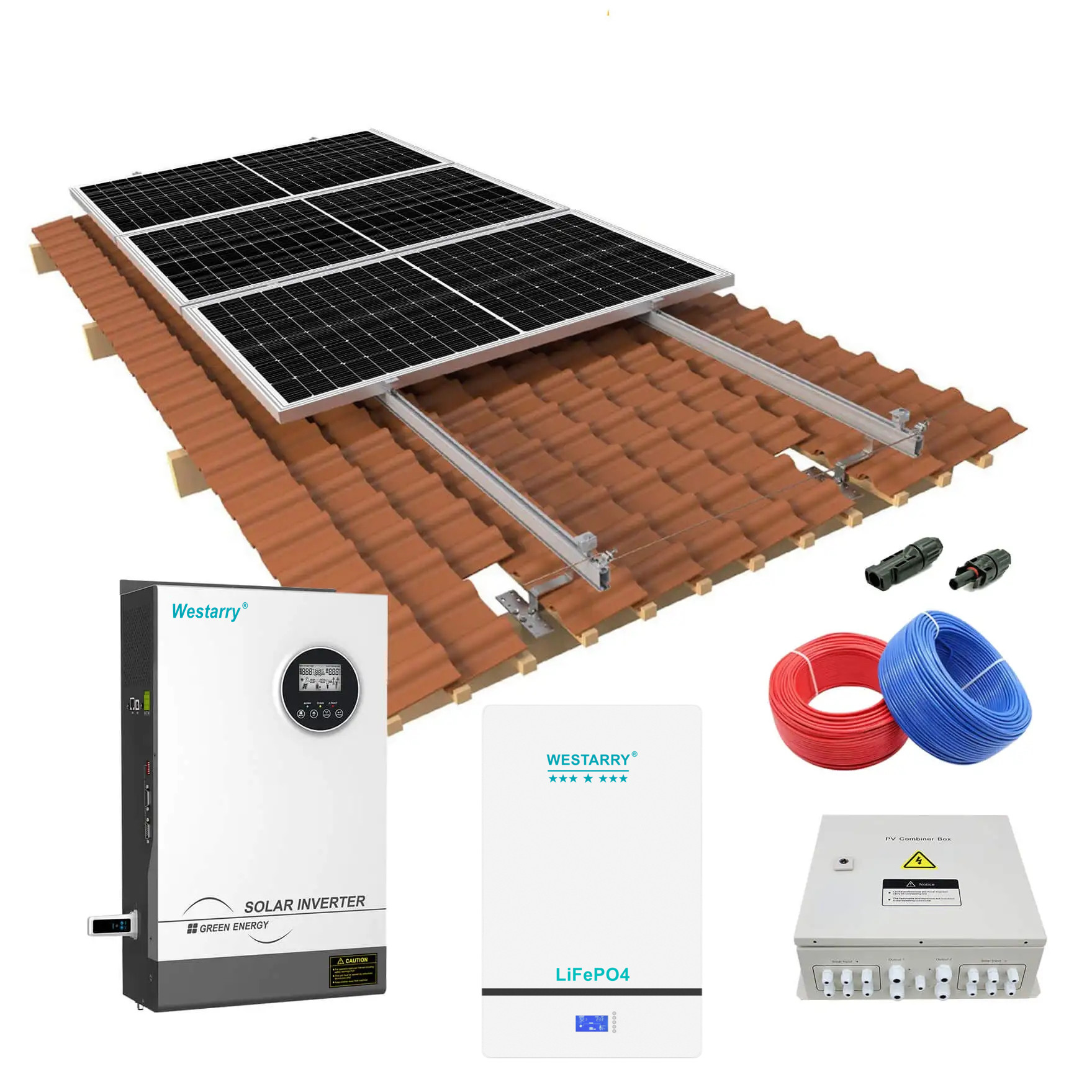 Westarry Hybrid System 5kw Solar Power Storage Solar Energy System with Battery