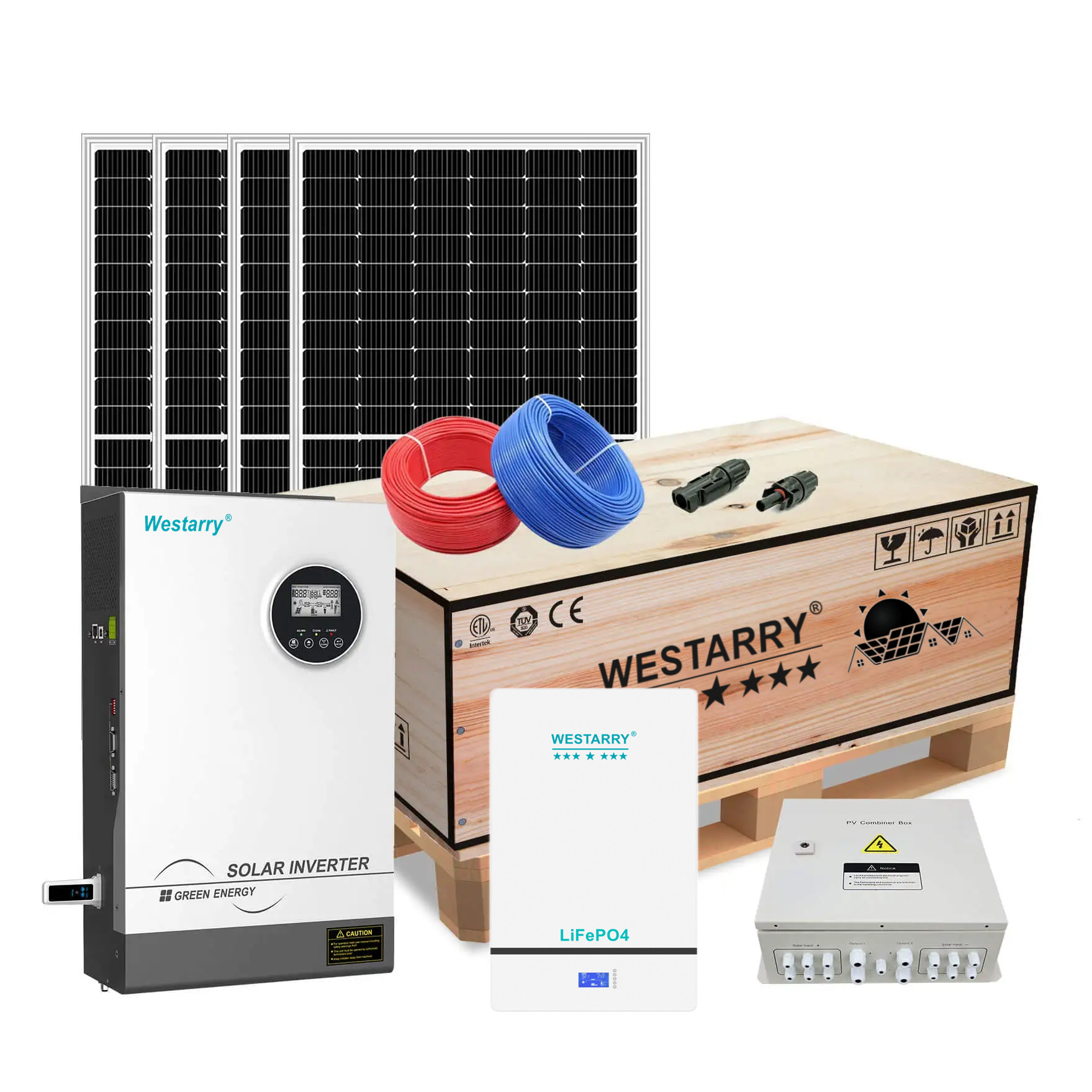Westarry Hybrid System 5kw Solar Power Storage Solar Energy System with Battery