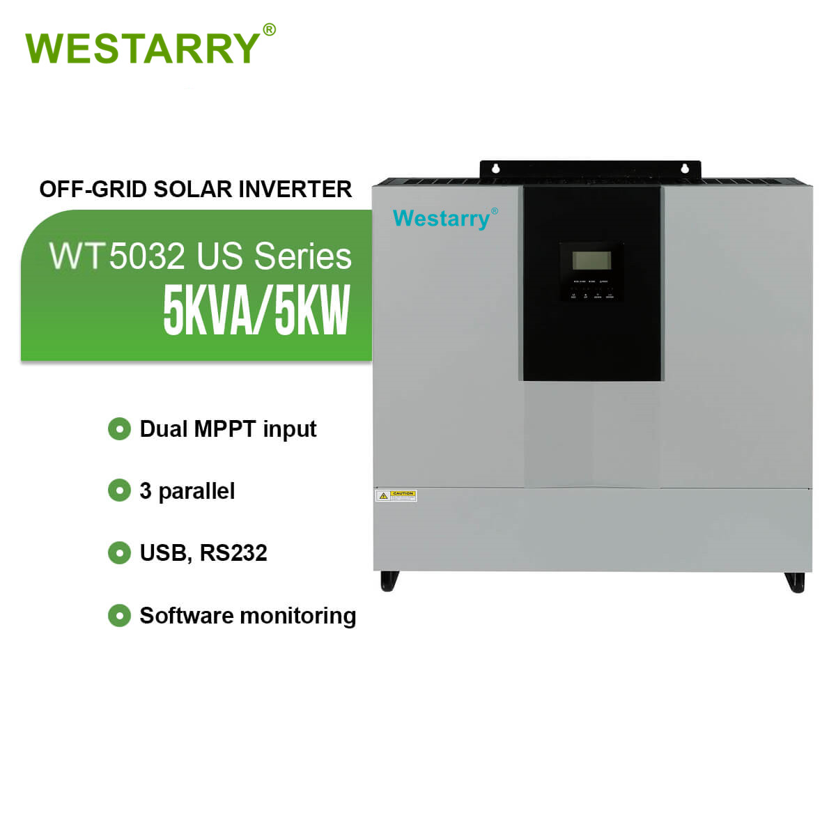 Westarry 5kva 120v Hybrid Inverter Ac/dc Charge Available Solar Inverter Mppt Input Off Grid Solar Inverter