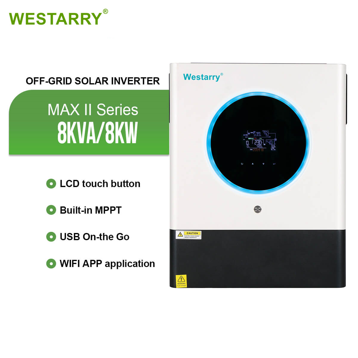 Westarry MAX II 8KW 8KVA 48V 230V Support Parallel 6 Units 8000W 8000VA Off Grid Hybrid Solar Inverter