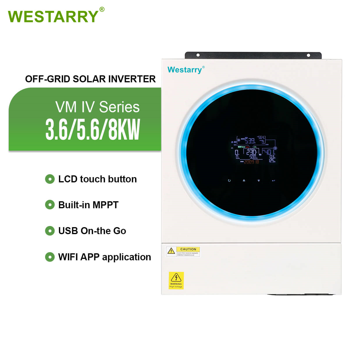 Westarry Hybrid On Off Grid 8kw Solar Inverter High Efficiency VM IV 5600KW Hybrid Inverter