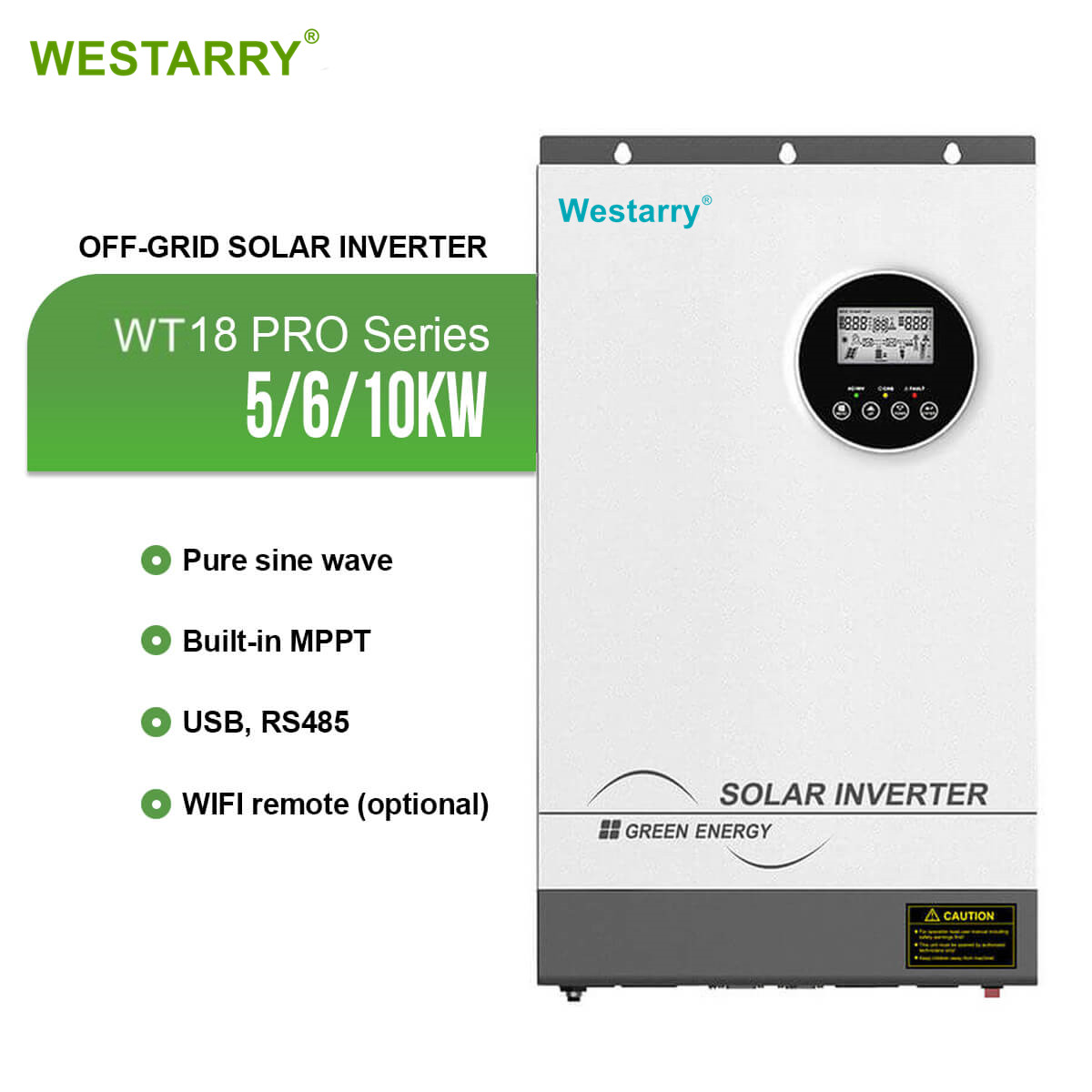 Westarry Wt1800 Pro Series 5.2kw 48vdc 450vdc High Pv Off Grid Hybrid Solar Inverter Without Battery Use